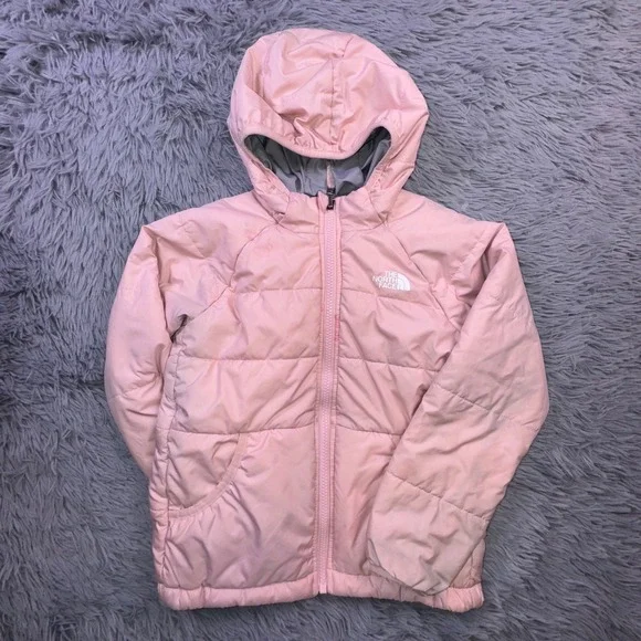 The North Face Reversible Pettit Jacket Girl's 6T Pink‎ Heatseeker Eco Hooded